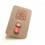 Love. Small silver ear stud..