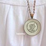 Love. Round copper necklace..