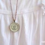 Love. Round copper necklace..