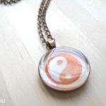 Yin yang. Round copper neck..